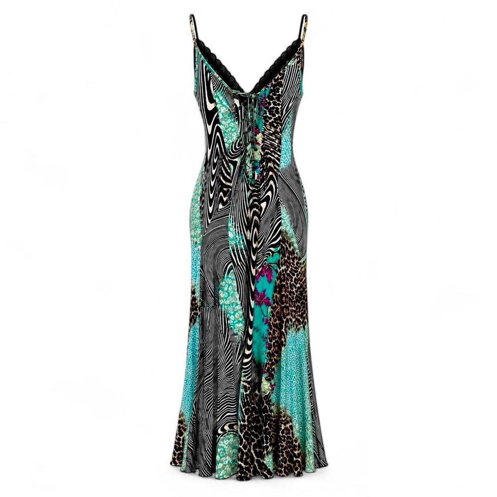 Cavalli Vintage Patchwork Dress w/ Lace Up Back - Picture 2 of 8
